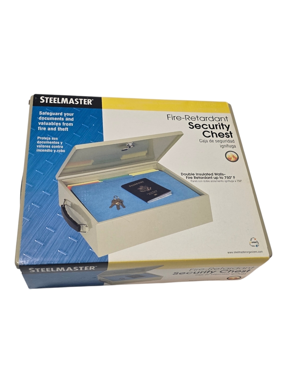 Steelmaster Fire-Resistant Security Chest Lock Box w/ Key NEW